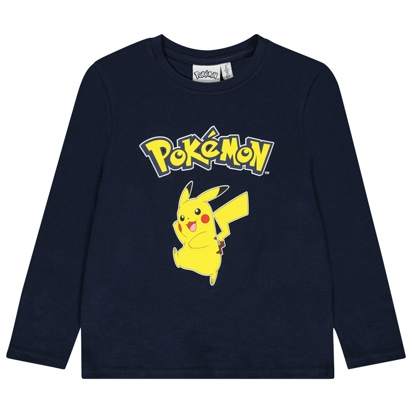 Camiseta de manga larga estampada de Pikachu Pokémon para niño 