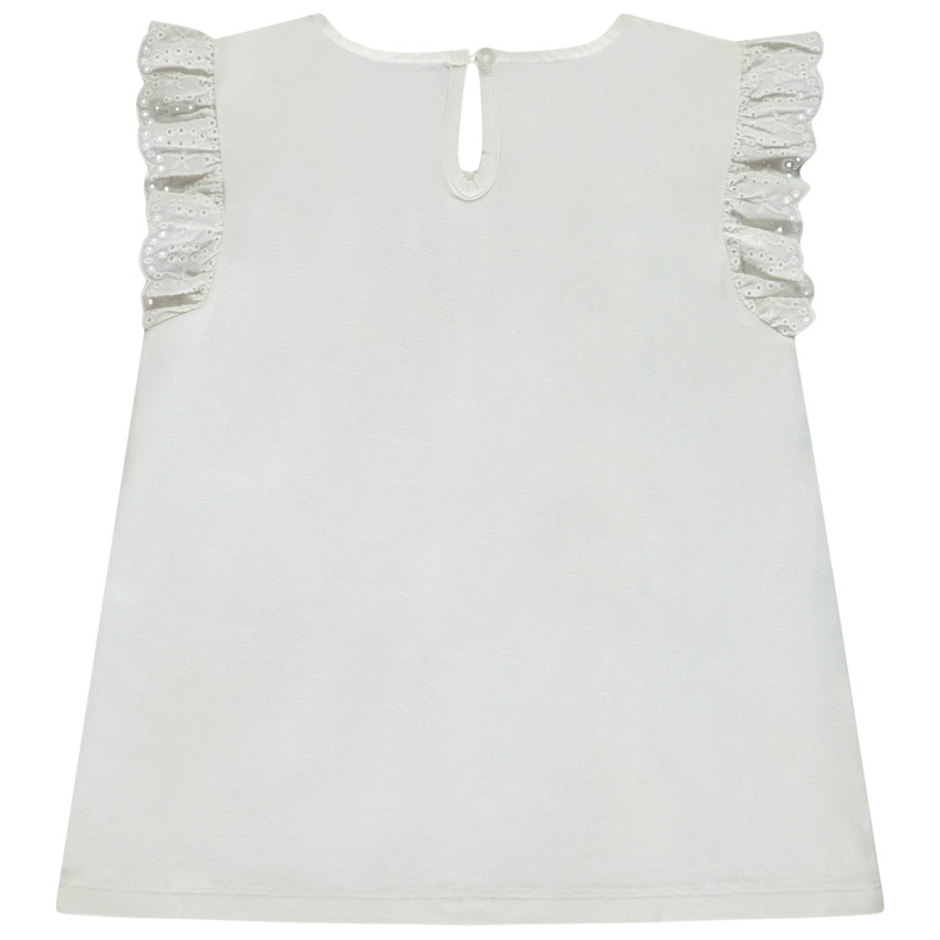 Camiseta manga corta con bordado inglés para niña  Additional Camiseta manga corta con bordado inglés para niña