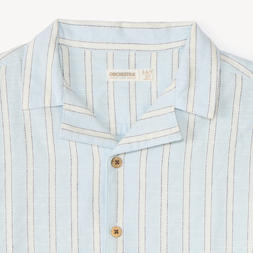Camisa de rayas de manga corta para niño 
