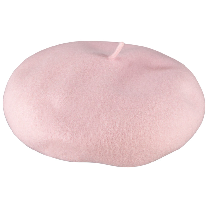 Béret de fieltro rosa claro para niña 
