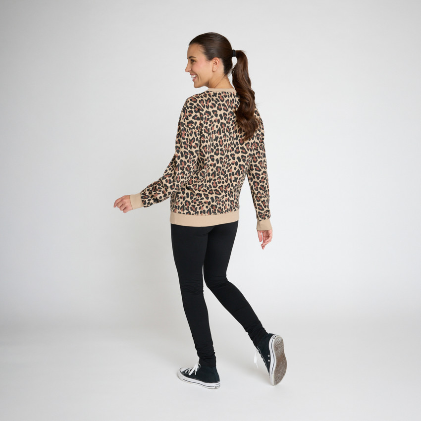 Sudadera de embarazo y lactancia con estampado de leopardo 