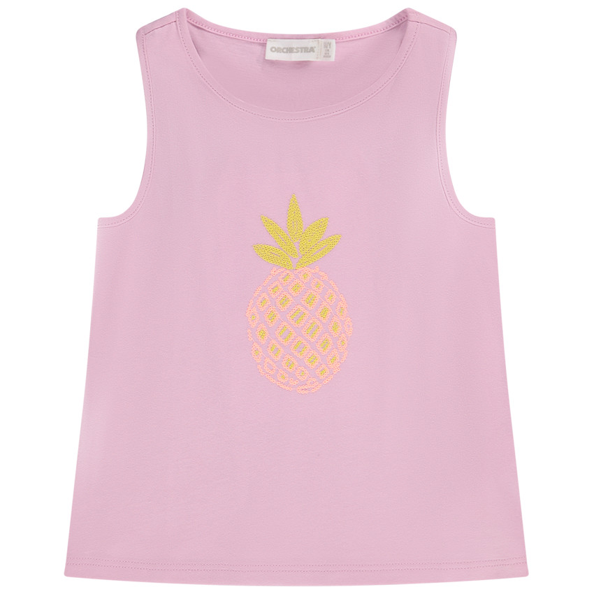 Camiseta de punto con estampado de encaje niña 