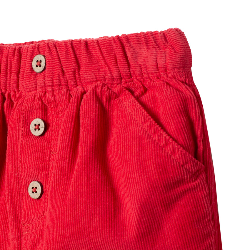 Pantalón de terciopelo forrado de jersey con botones  