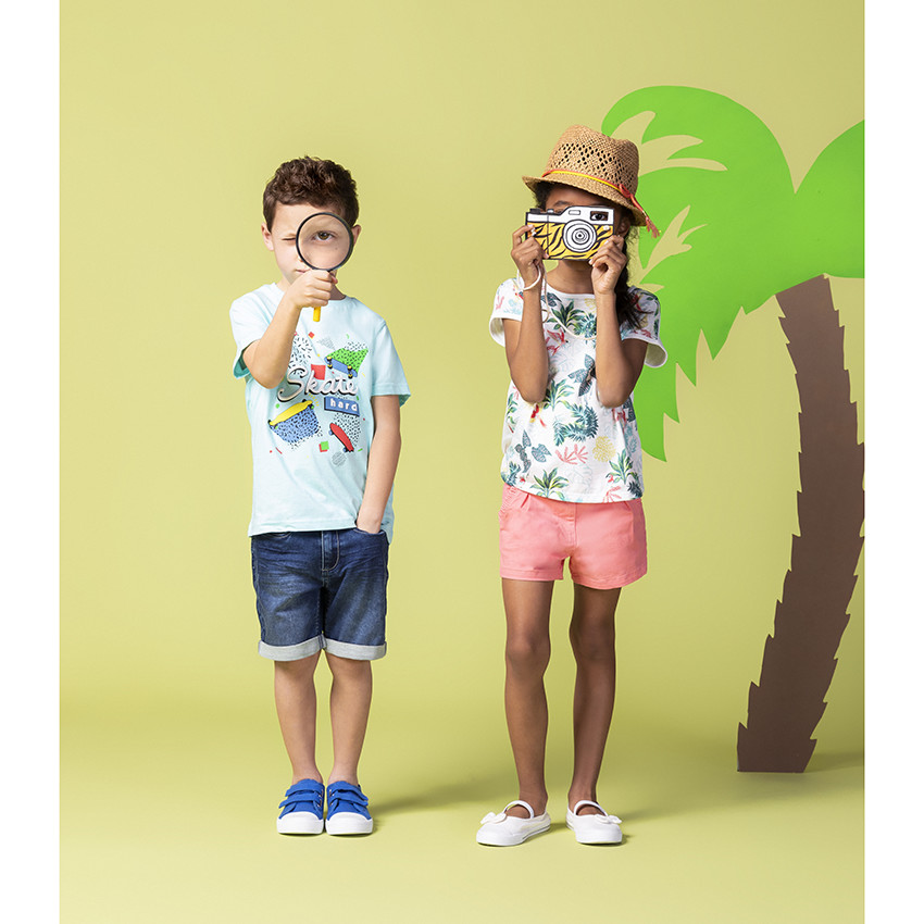 Camiseta manga corta estampado vegetal 