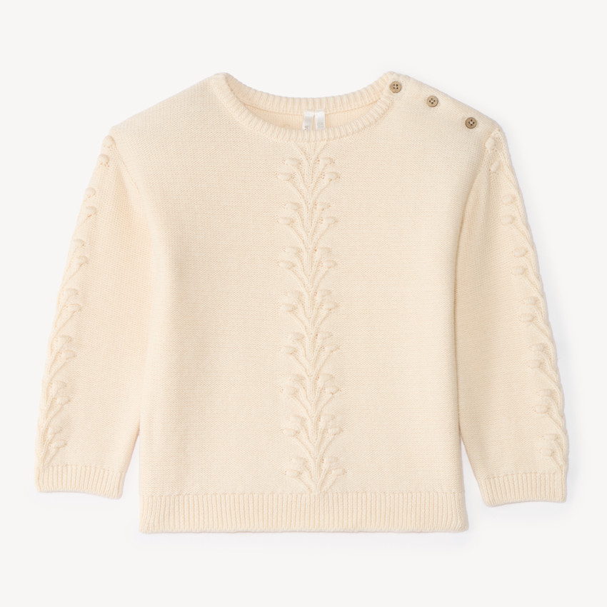 Jersey de bebé niña con relieve de fantasía. 
