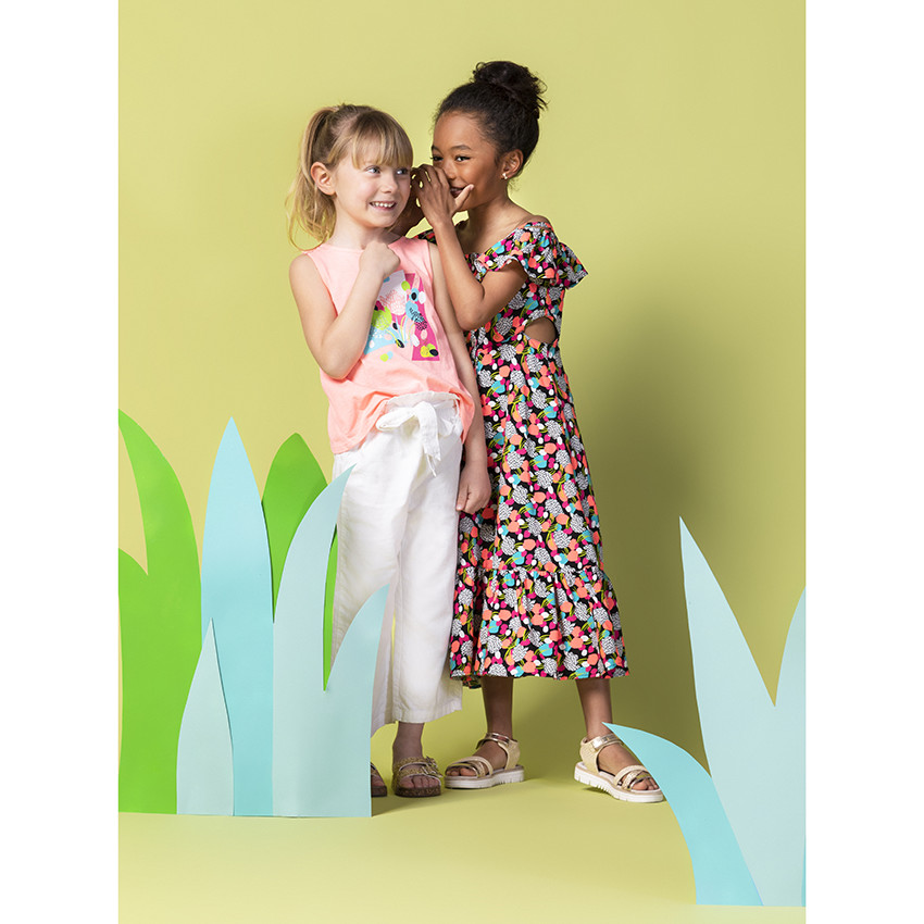 Camiseta sin mangas estampado floral 