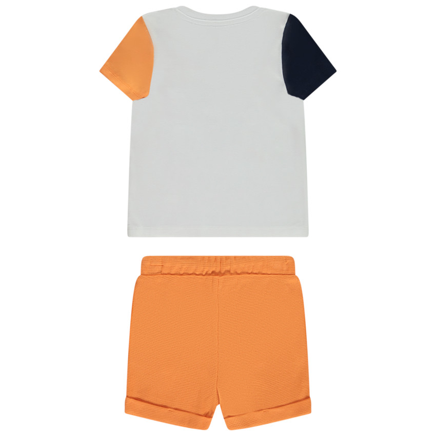 Conjunto 2 piezas efecto color block para bebé niño 