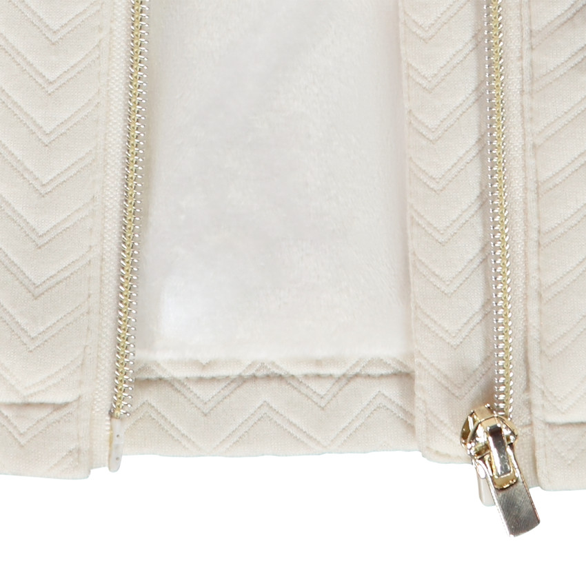 Chaqueta de felpa acolchada zigzag para bebé niña 