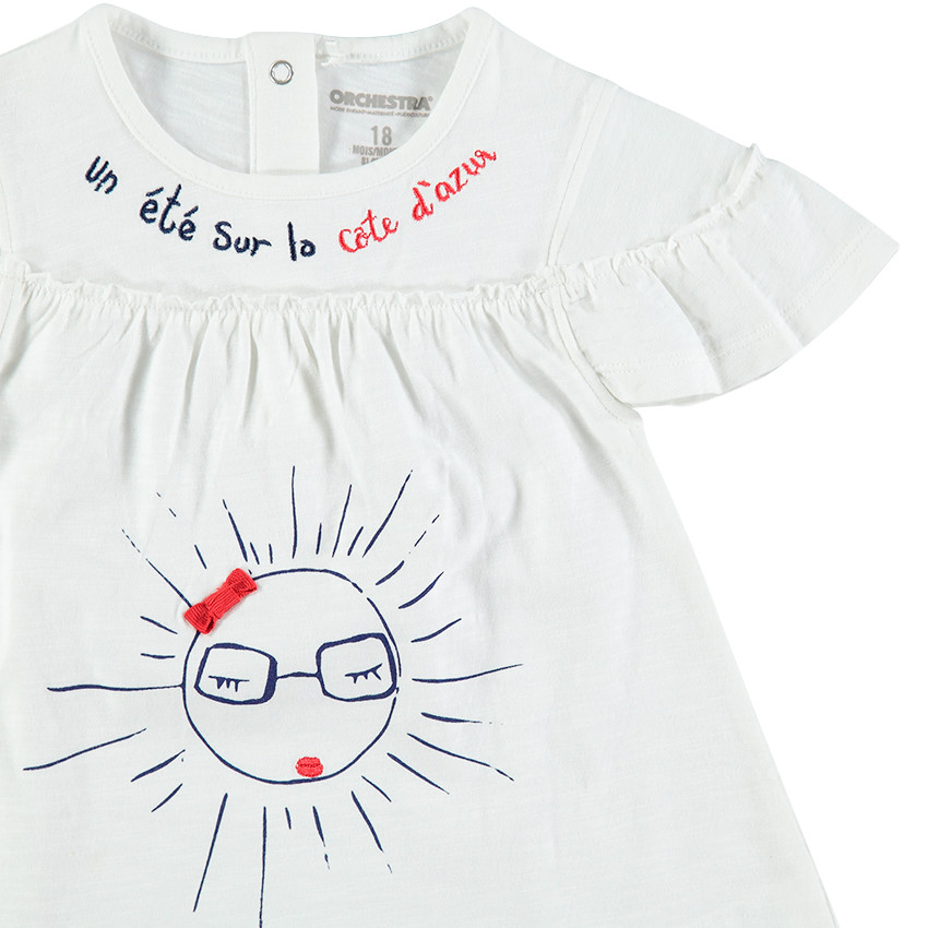 Conjunto de túnica estampada y leggings con lunares all over 