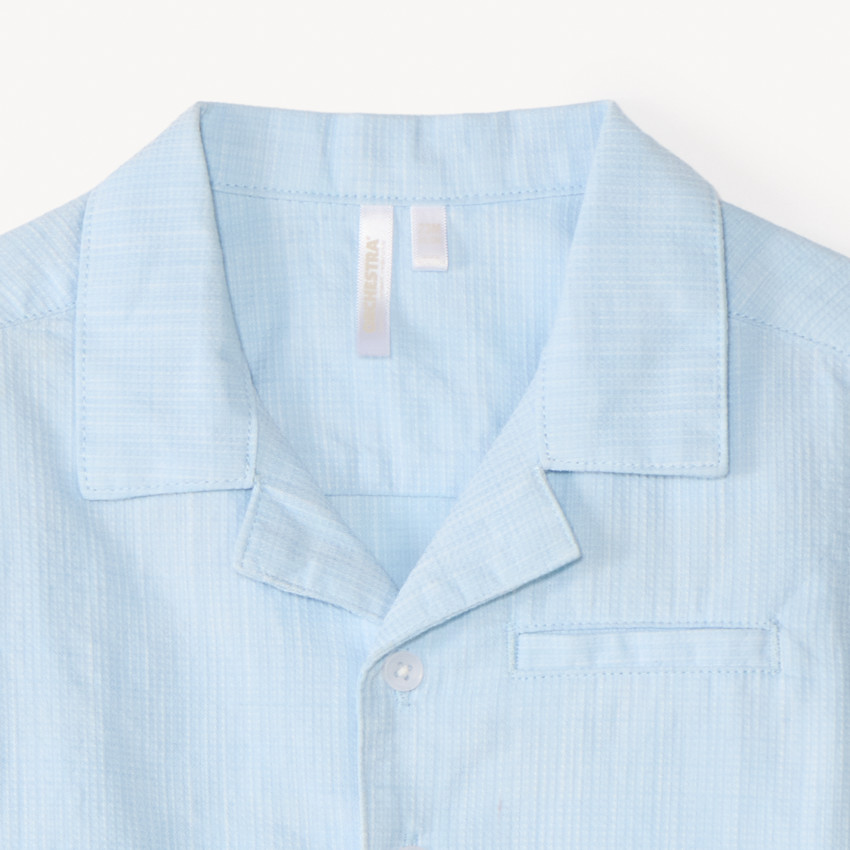 Camisa de manga corta de tela texturizada para bebé niño 