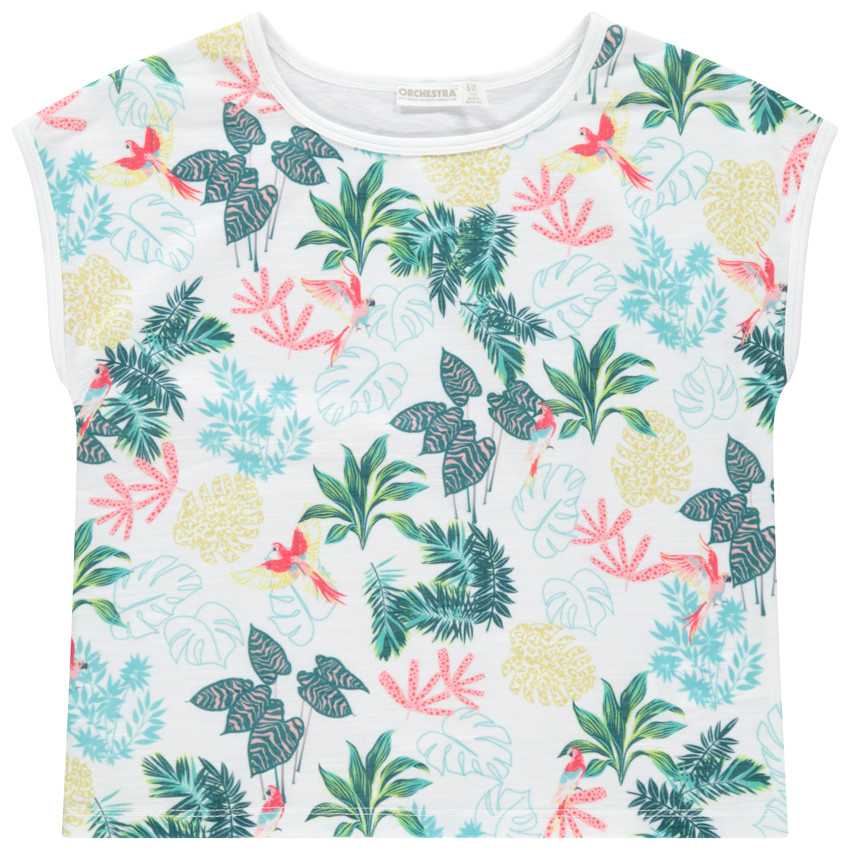 Camiseta manga corta estampado vegetal 
