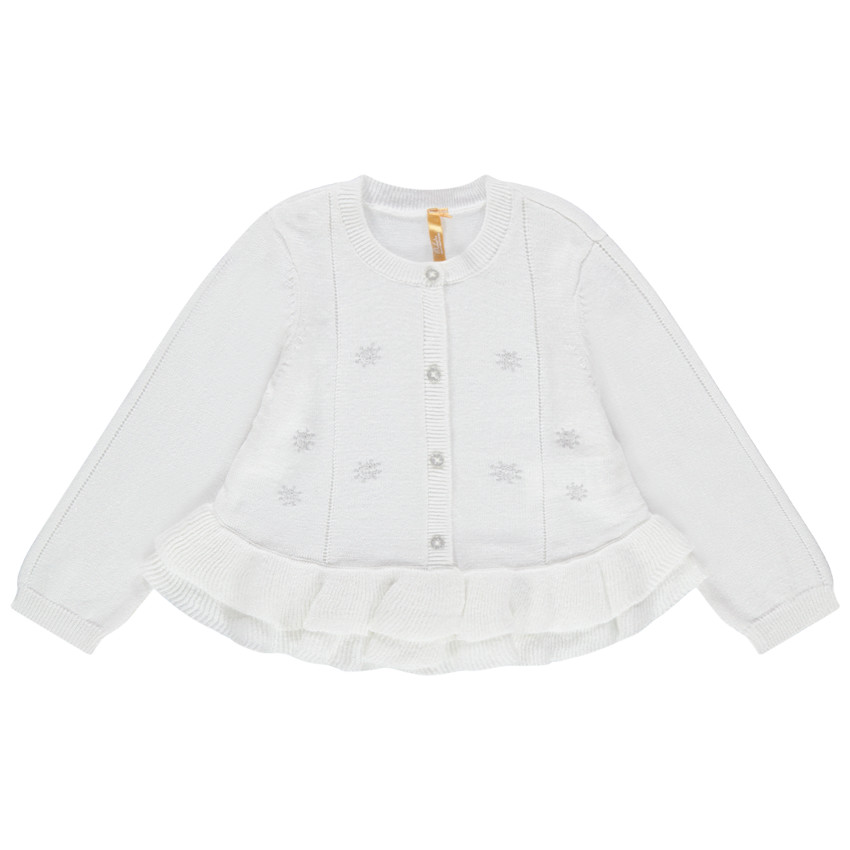 Chaqueta de punto dibujo de jacquard y volantes  Additional Chaqueta de punto dibujo de jacquard y volantes