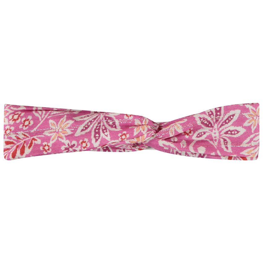 Banda efecto cruzado y brillante con estampado floral para niña 