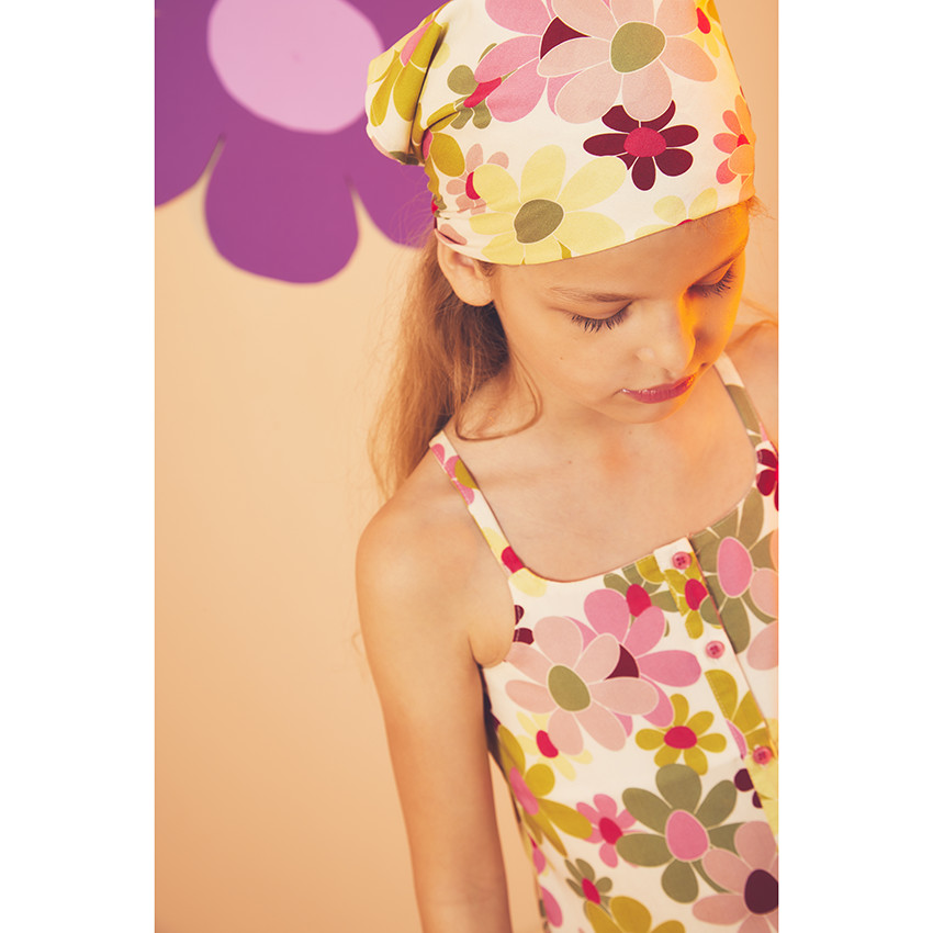 Bandana estampado flores retro para niña 