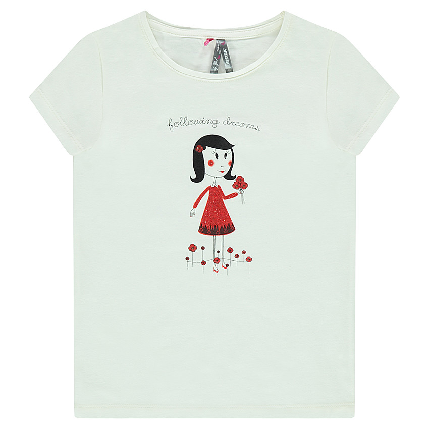Camiseta de manga corta con estampado de niña 