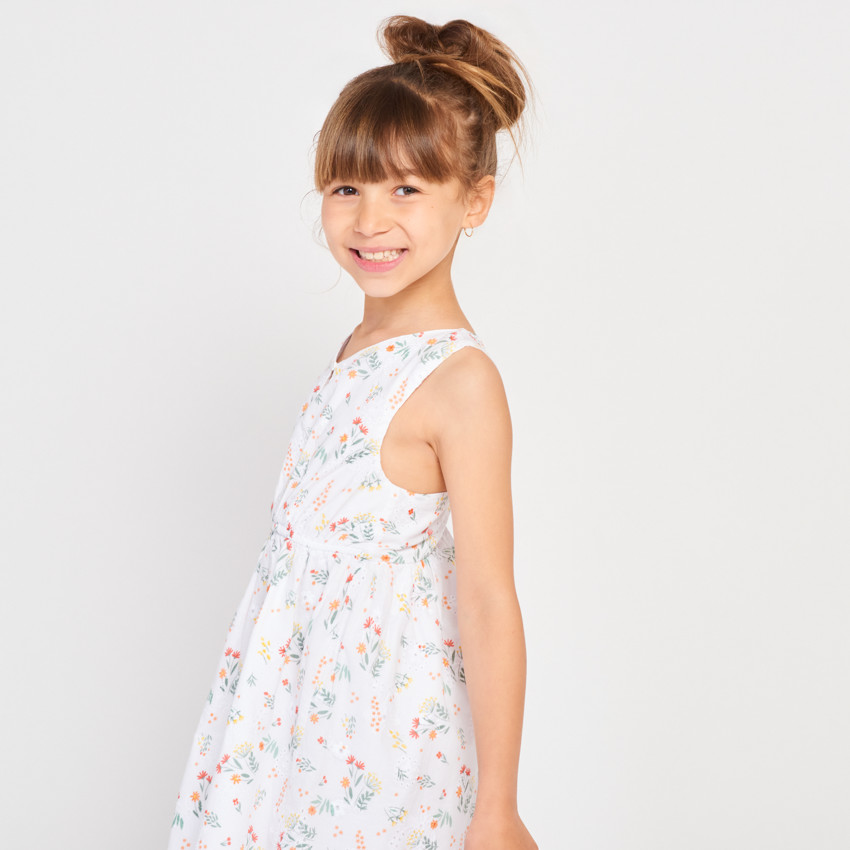 Vestido sin mangas de bordado inglés con flores para niña  Additional Vestido sin mangas de bordado inglés con flores para niña