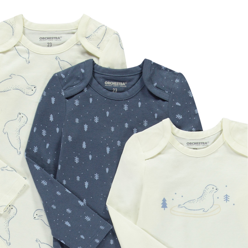 Pack de 5 bodies de bebé con diferentes estampados y cierres según la edad 