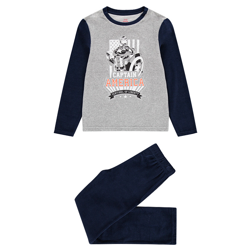 Júnior - Pijama de terciopelo punto con estampado de Capitán América ©Marvel 