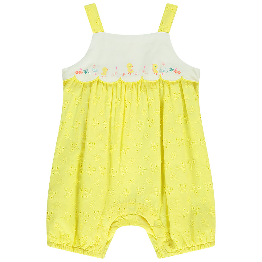 Barboteuse à bretelles en broderie anglaise pour bébé fille  Additional Barboteuse à bretelles en broderie anglaise pour bébé fille