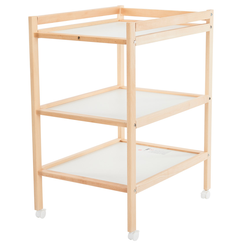 Cambiador de madera de haya con 2 estantes - Pocket 2.0 