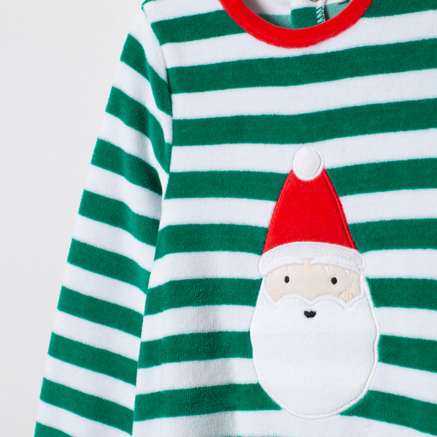 Pelele de terciopelo motivo  Papa Noel  