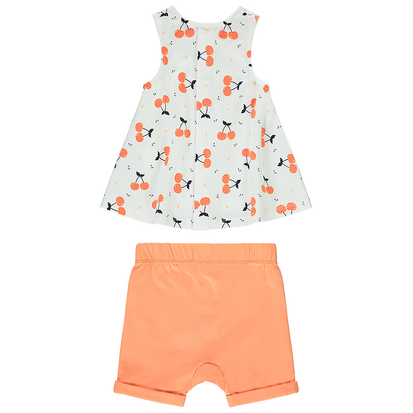 Conjunto camiseta cerezas y short 