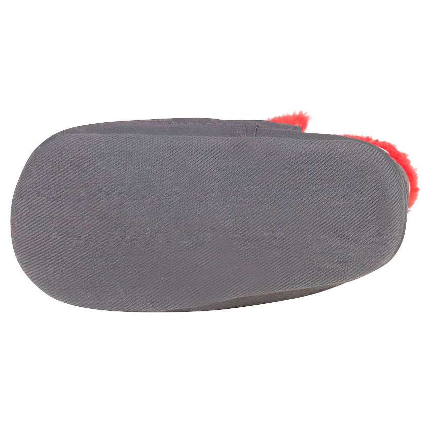 Botines de piel serraje y de pelo sintético con estampado 