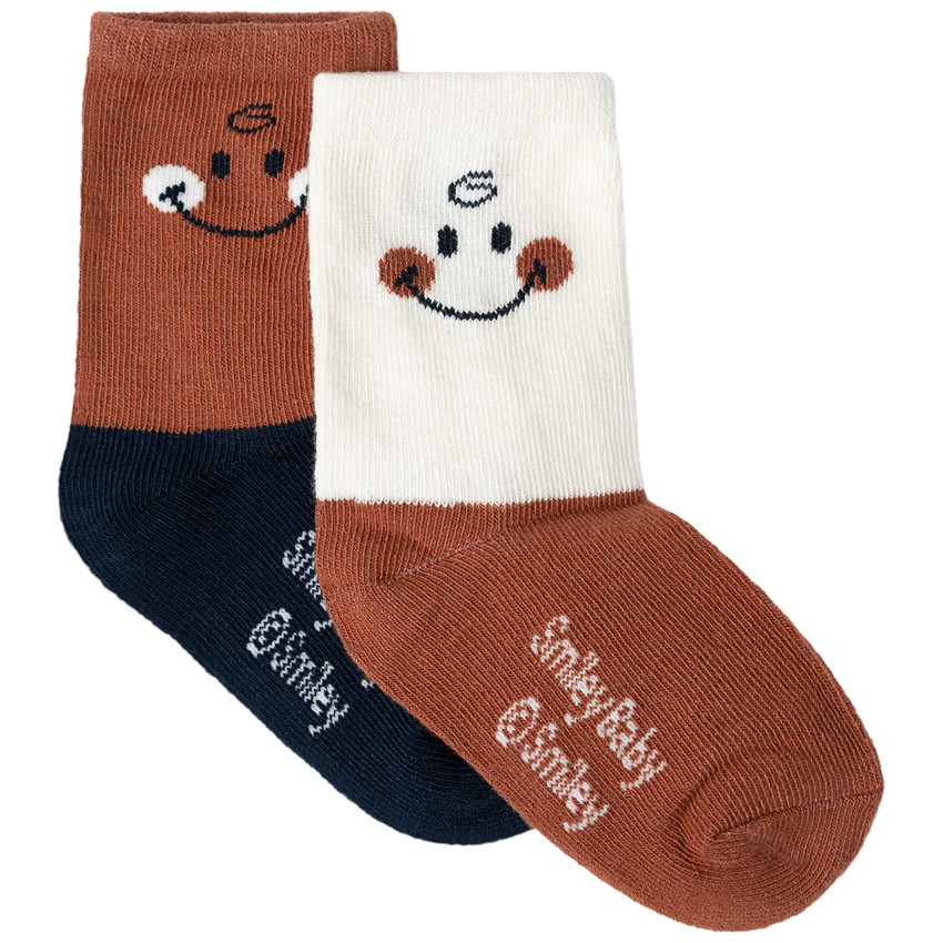 Pack de 2 pares de calcetines bicolores Smiley 