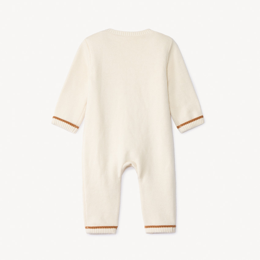 Combinaison longues en tricot torsadé pour bébé 