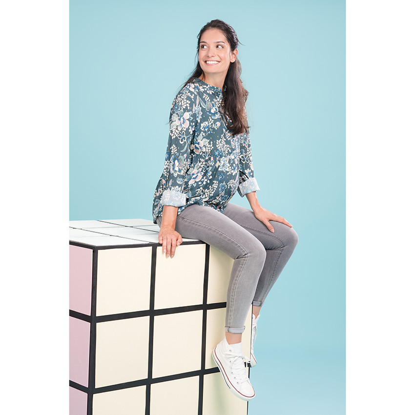 Vaqueros skinny de embarazo con efecto gastado y arrugado 