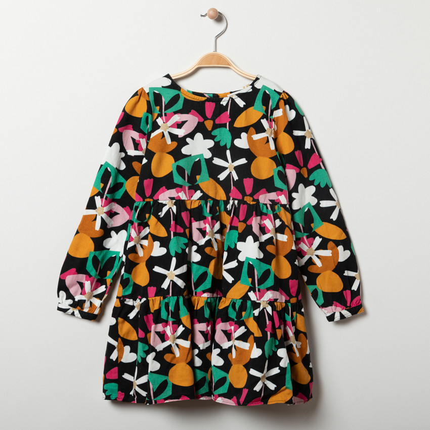 Vestido de manga larga estampado floral 