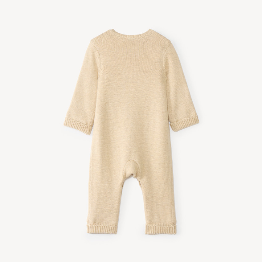Monosuit de nacimiento de punto forrado de terciopelo 