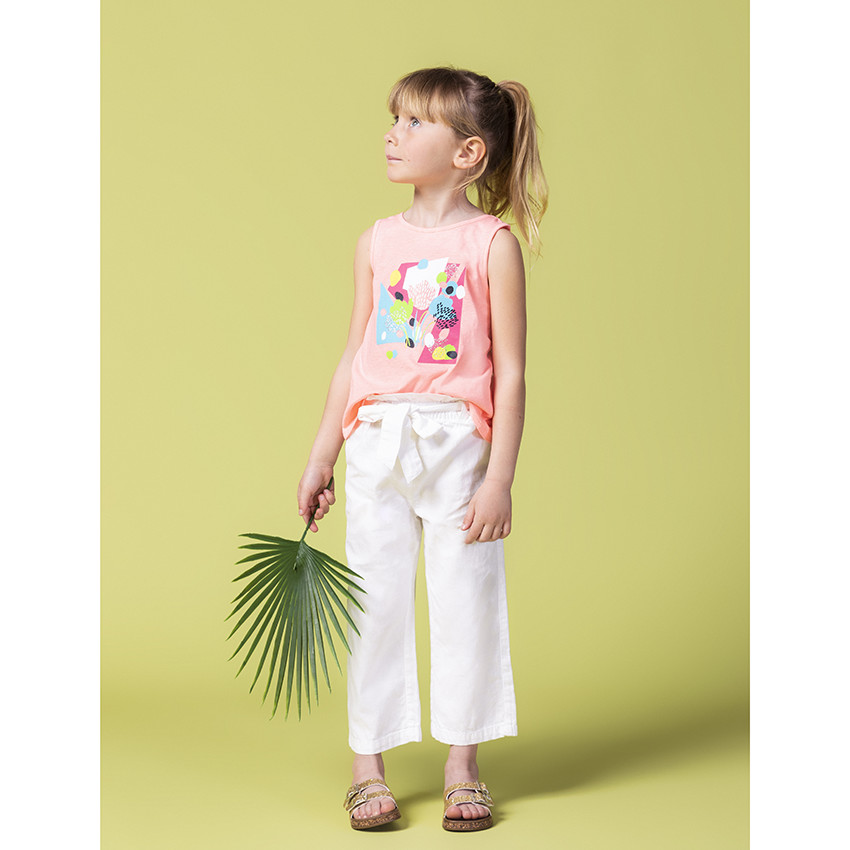 Camiseta sin mangas estampado floral 