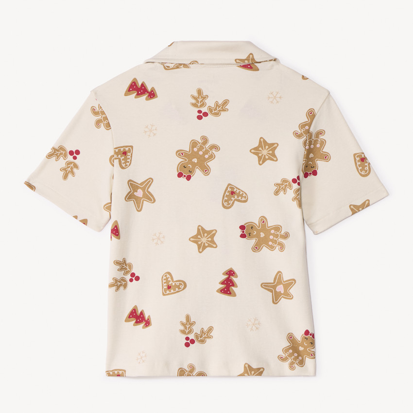 Set pyjama court en interlock imprimé Noël pour fille 