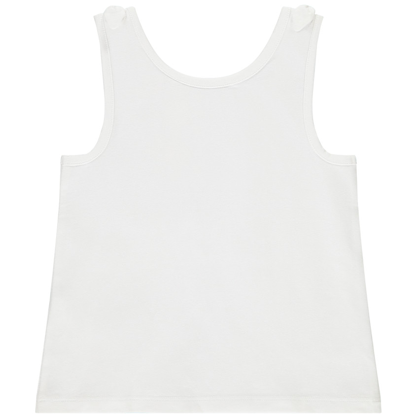 Camiseta sin mangas con lazos y estampado de purpurina para bebé niña 