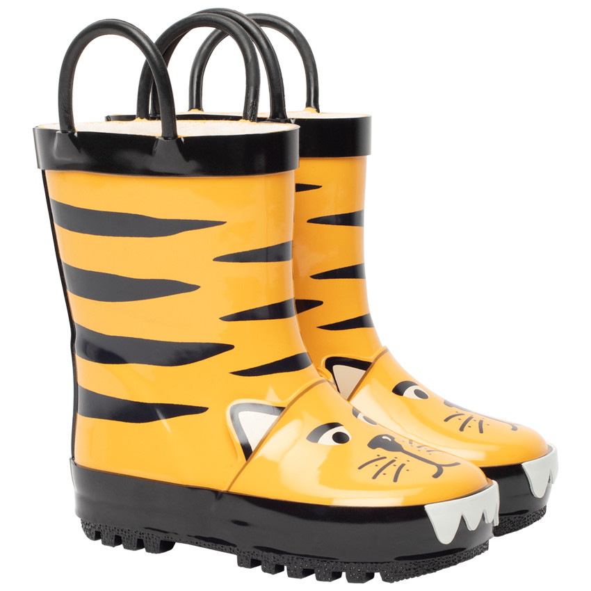 Bottes de pluie en caoutchouc visuel tigre avec détails en relief pour garçon 