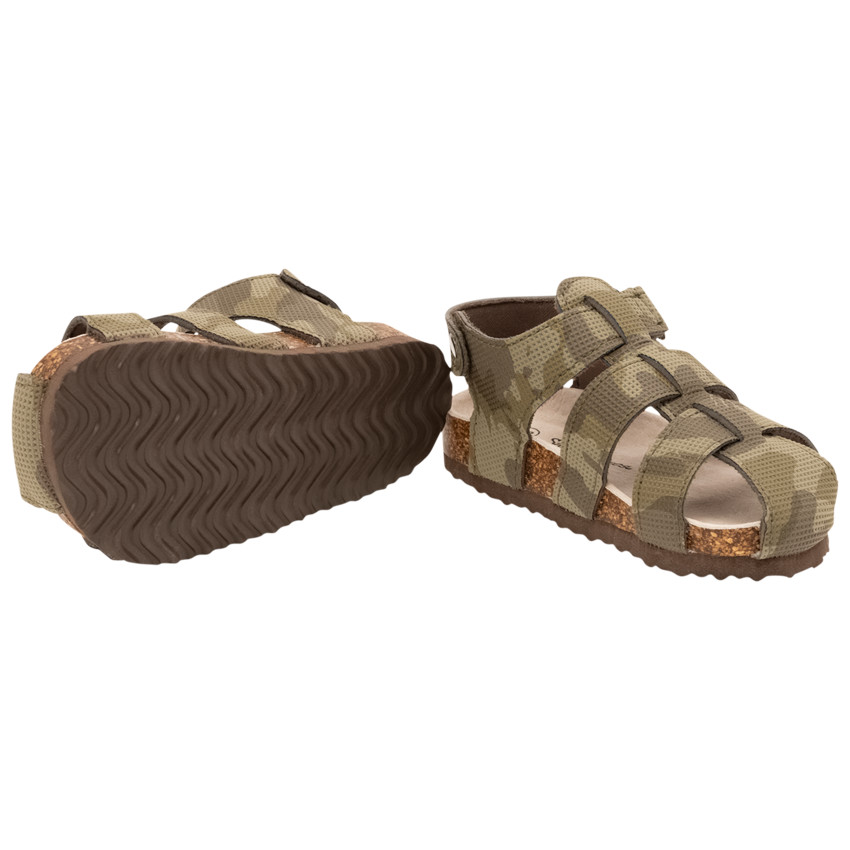 Sandalias velcro estampado camuflaje para bebé niño 