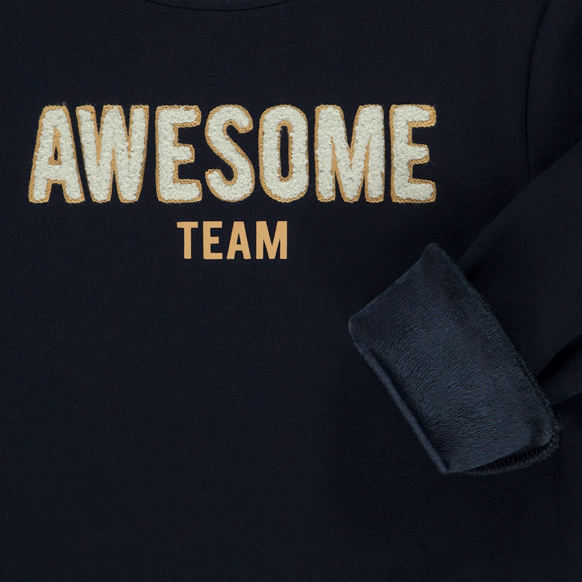 Sudadera de felpa con velours y bordado para niño 