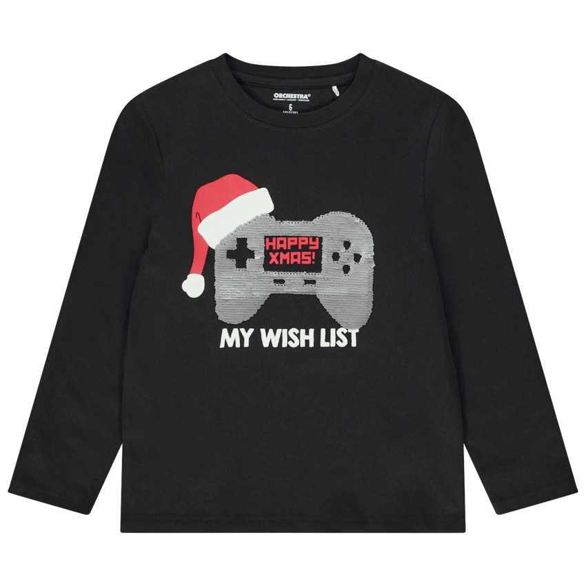 Camiseta de manga larga de Papá Noel con lentejuelas mágicas 