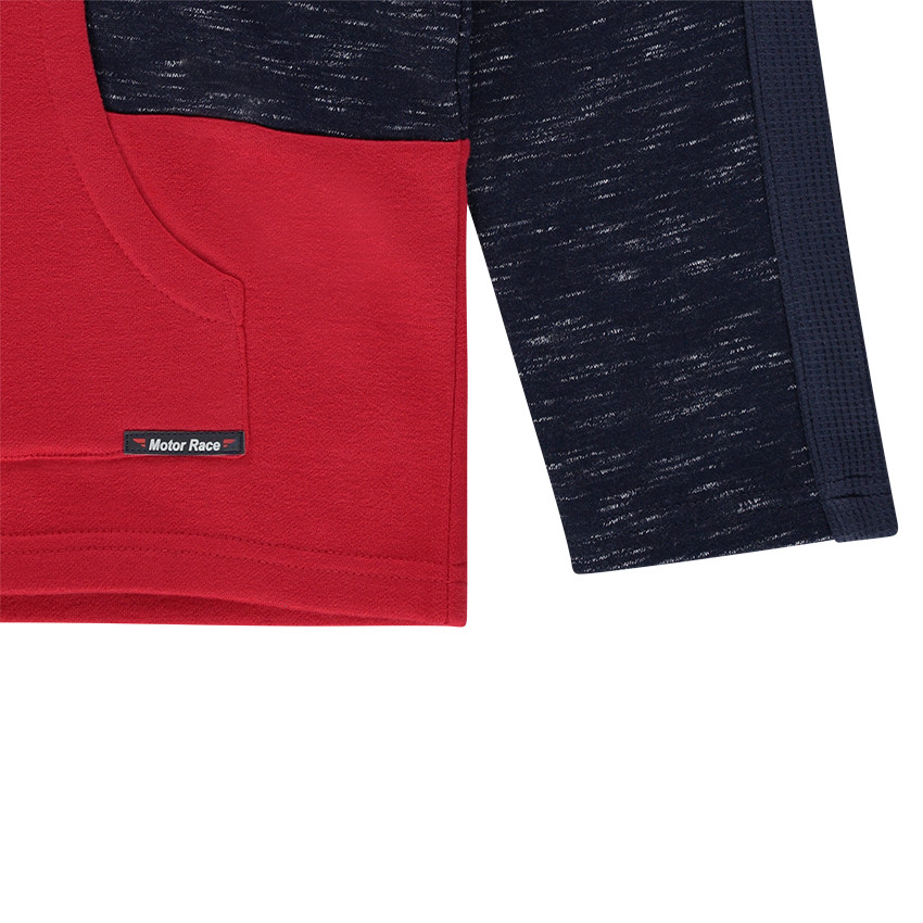 Júnior - Chaqueta de felpa bicolor con capucha y cordoncillo de fantasía 