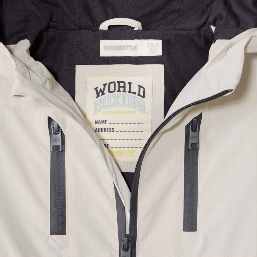 Cortavientos con capucha efecto color block para niño 