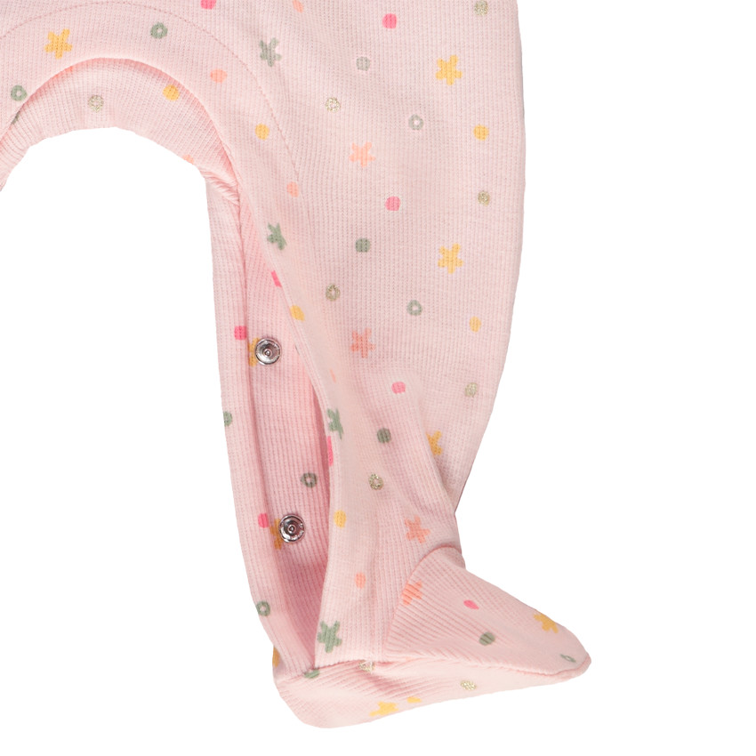 Lote de 2 peleles de efecto acanalado para bebé niña con diferentes aperturas según la edad. 