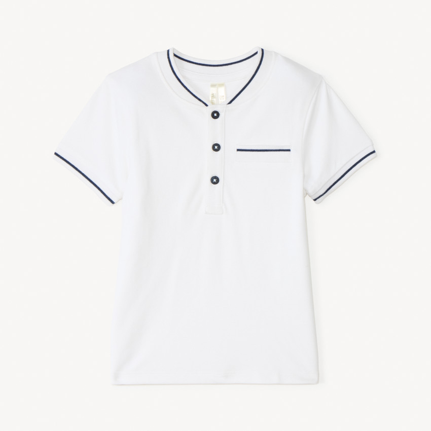 Polo de manga corta con cuello teddy para bebé niño 