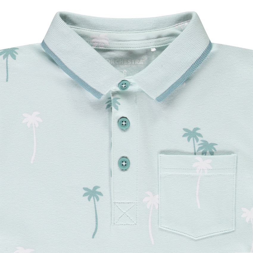 Polo de manga corta estampado de palmeras para niño 