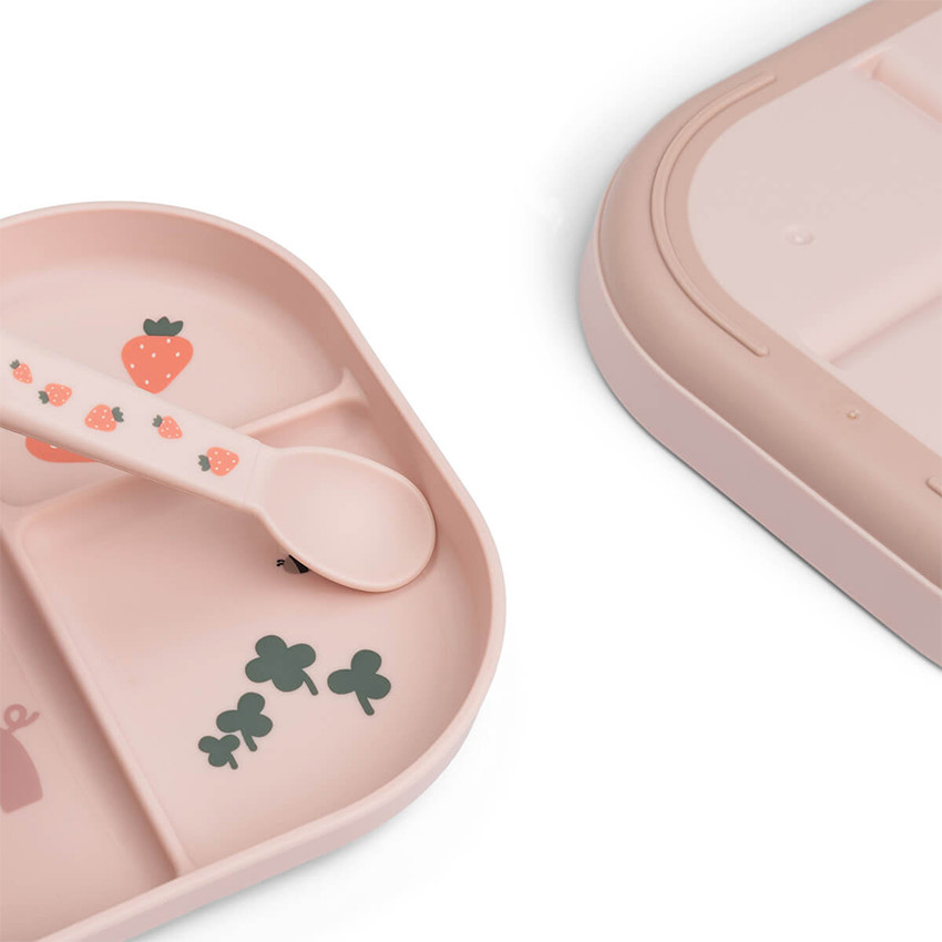 Plato compartimentos foodie Tiny Farm Rosa  