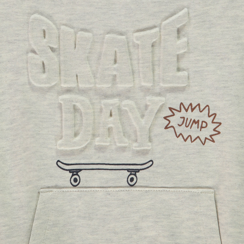 Conjunto de chándal + sudadera oversize con efecto relieve de skate para bebé niño 