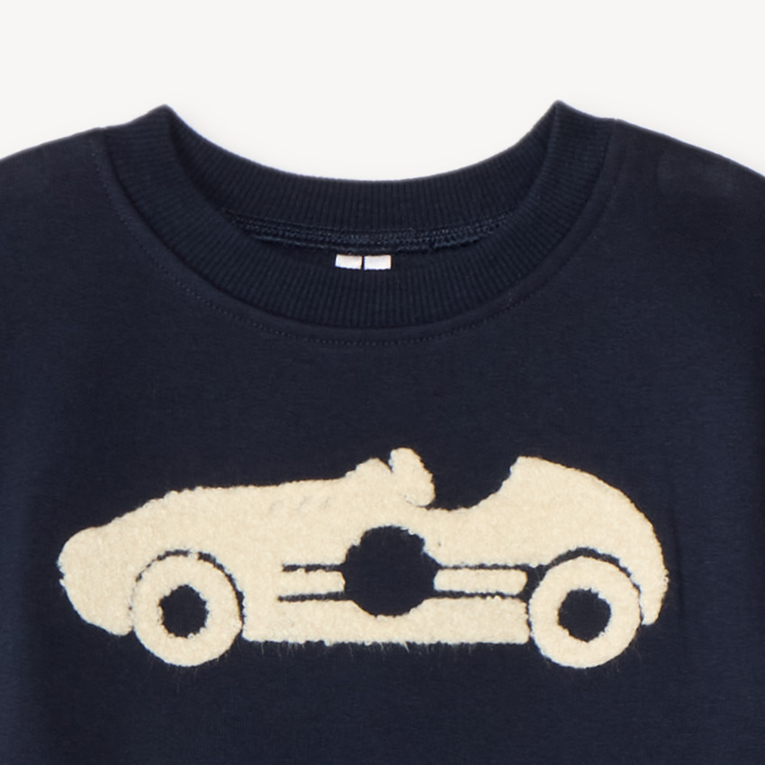 Conjunto de chándal para bebé niño con bordado de coche. 