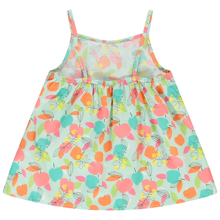 Tunique à bretelles en voile de coton imprimé fruits pour fille  