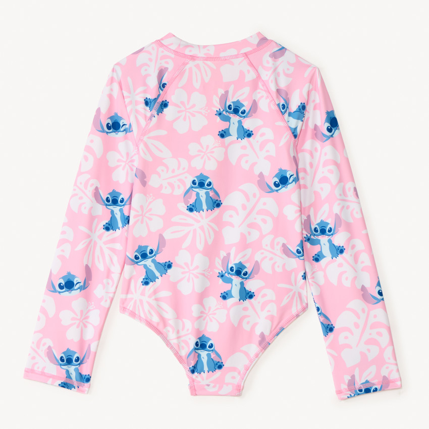 Bañador de una pieza de manga larga anti-UV SPF 50+ con estampado de Stitch de Disney para niña 
