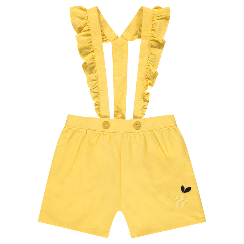 Pantalón corto de fantasía con tirantes con volantes que se ajustan 